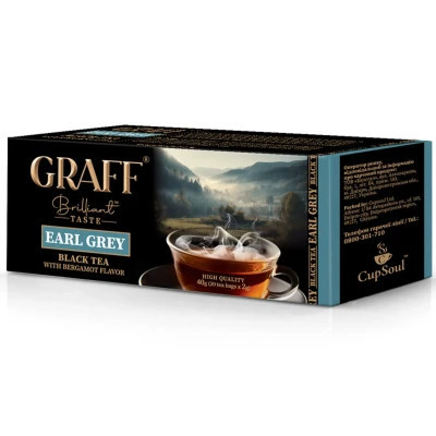 Чай Graff Earl Grey с бергамотом 25х2 г (4820279610078) Винница - изображение 2
