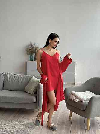 Шелковая ночная рубашка Красный XS/S Харьков