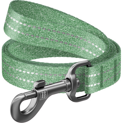 Поводок для собак WAUDOG Re-cotton светоотражающий L-XL Ш 25 мм Д 200 см салатовый (03205) Винница - изображение 1