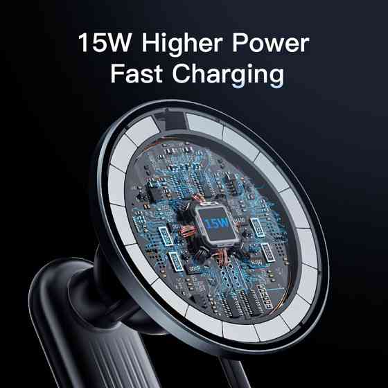 Автотримач для телефону магнітний Essager EZJCX-GY01A-Z з бездротовою зарядкою (Чорний) Миколаїв