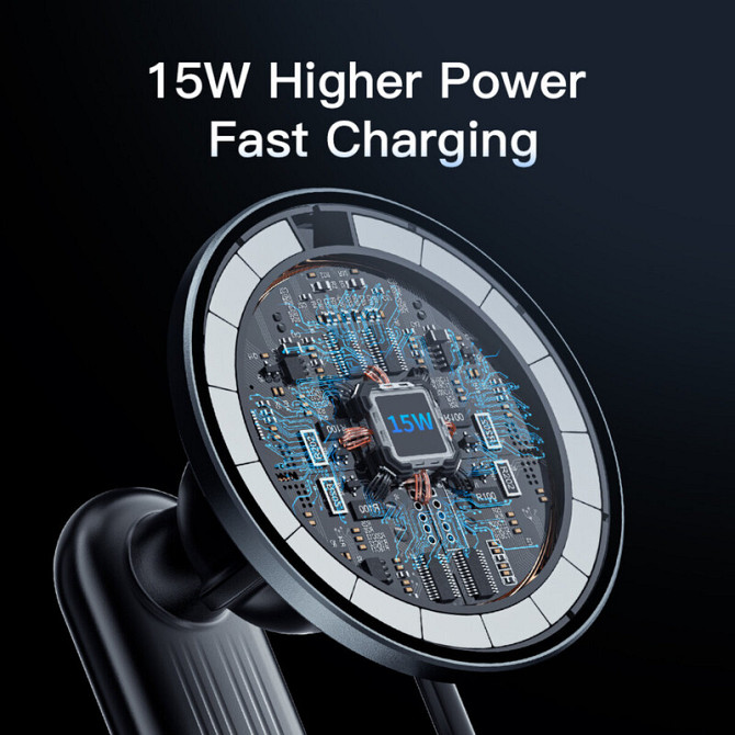 Автотримач для телефону магнітний Essager EZJCX-GY01A-Z з бездротовою зарядкою (Чорний) Миколаїв - фото 5