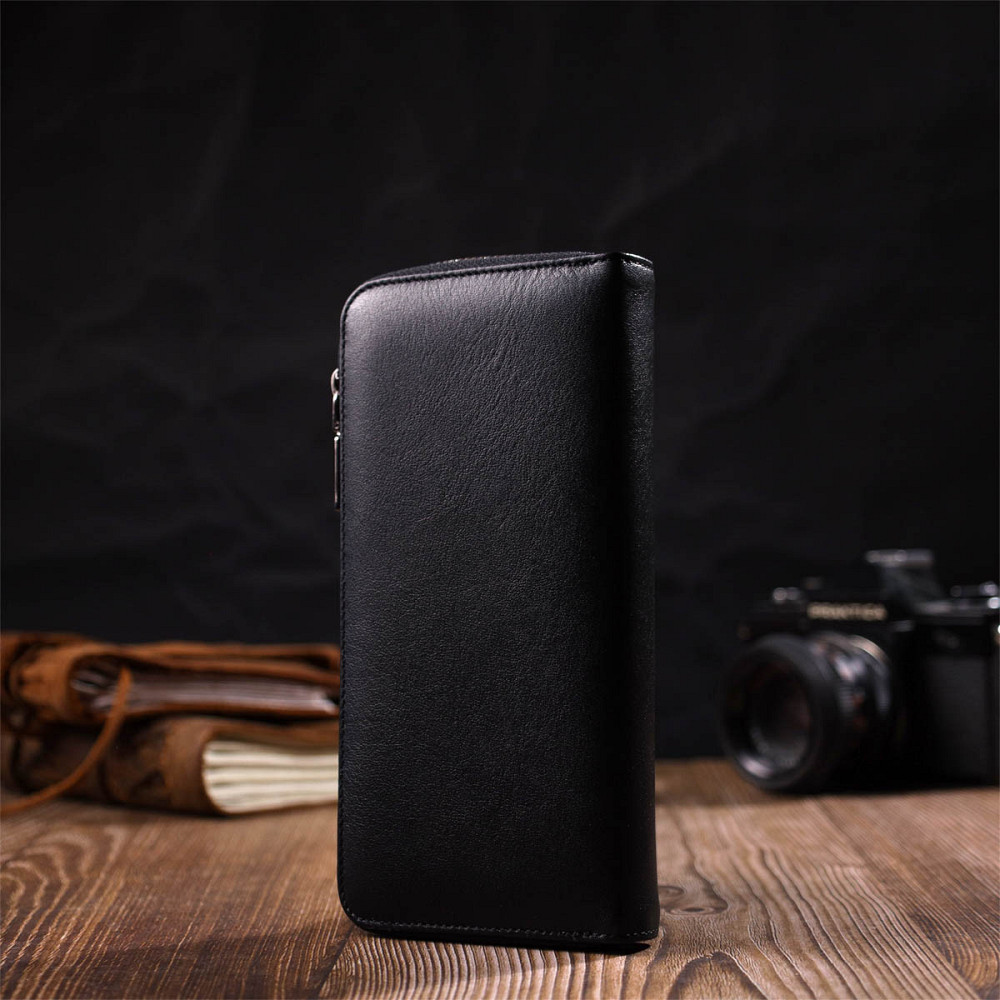 Стильный женский кошелек из натуральной гладкой кожи BOND 22054 Черный Киев - изображение 2