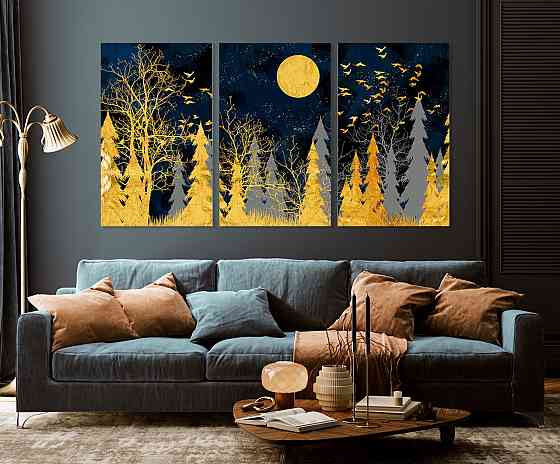 Модульна картина у вітальню/ спальню  Ліс    ART-125_3A 100х150 см Київ