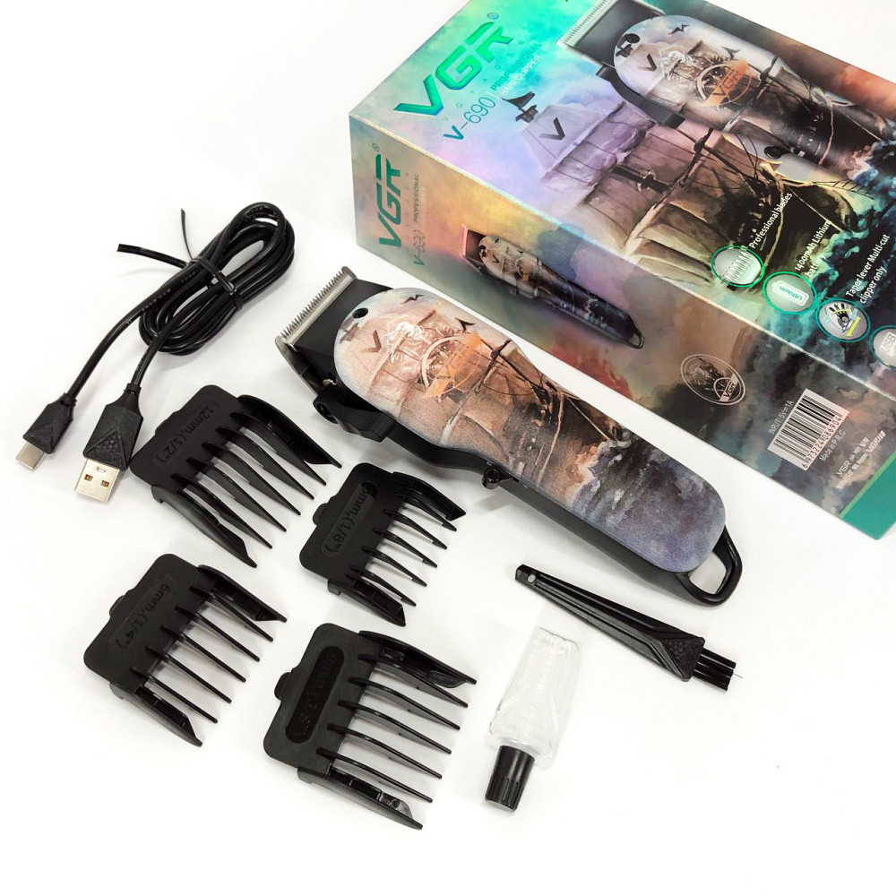 Домашня машинка акумуляторна для стрижки волосся VGR, Тример з регульованою довжиною IY-46 Львів - фото 18