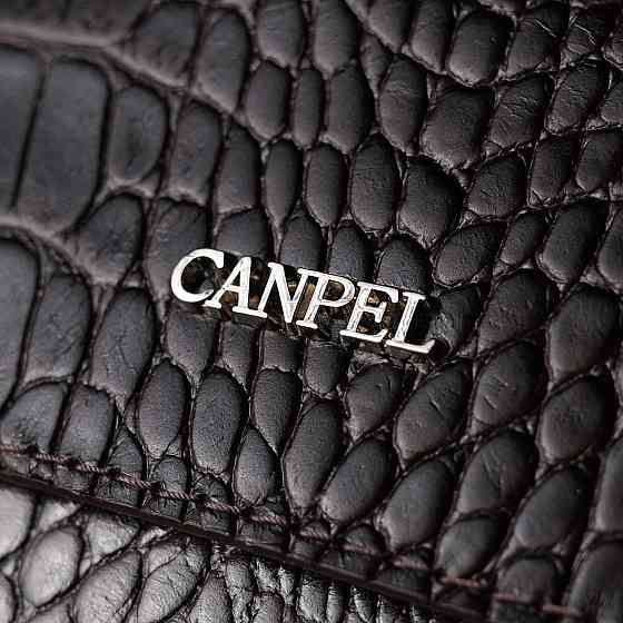 Елегантний клатч для чоловіків із натуральної фактурної шкіри Коричневий (CANPELLINI) Київ