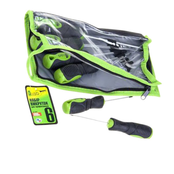 Набір викруток 6 шт магнітні - шліць 3,5,6 мм; хрест 3,5,6мм Alloid (сумка) Мукачево - фото 1