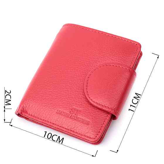 Вертикальний гаманець для яскравих жінок із натуральної шкіри ST Leather 22702 Червоний Київ