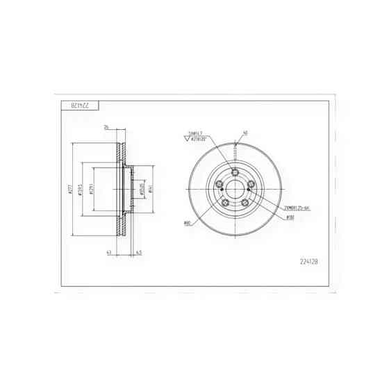 Диск Toyota Avensis (2003-) передній (d277x26mm) гальмівний Мукачево