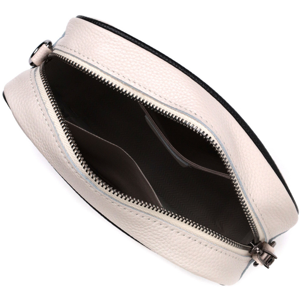 Жіноча сумка через плече на одне відділення з натуральної шкіри Vintage 22383 Біла Київ - фото 6