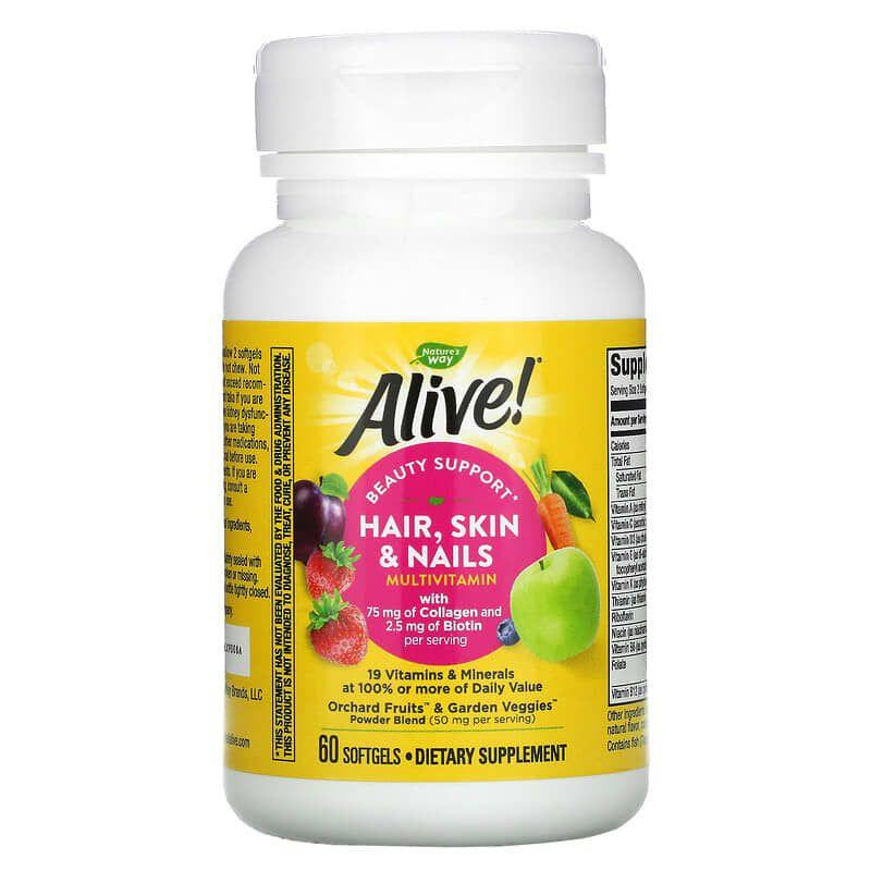 Витамины Nature's Way Alive! Hair, Skin & Nails Multi-Vitamin 60 капсул Киев - изображение 4