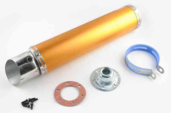 Глушник (тюнінг) 420 * 100mm, кріп. Ø78mm (нержавіюча сталь, золотий, прямоток, mod:2) Київ