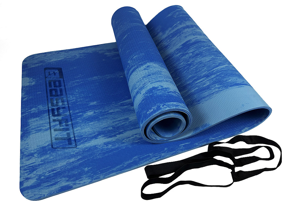 Килимок для йоги та фітнеса EasyFit s-EVA Mat 8 мм Синій Коломия - фото 1