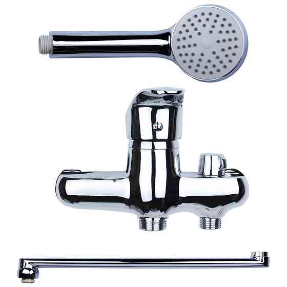 AQUATICA Смеситель NL Ø40 для ванны гусак прямой 350мм дивертор встроенный картриджный AQUATICA Киев