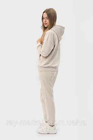 Костюм жіночий худі на блискавці та штани бежевий RAY PREMIUM LOOSE U0809 (U0809W-Cream) S Київ