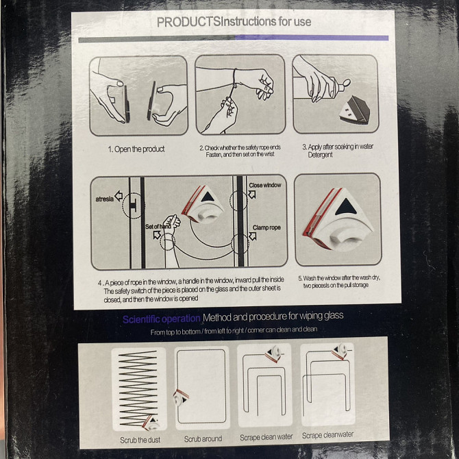 Щетка Магнитная Двухсторонняя для мытья окон Doublefaced Glass Clean DOBEG0971 без выбора цвета Киев - изображение 4