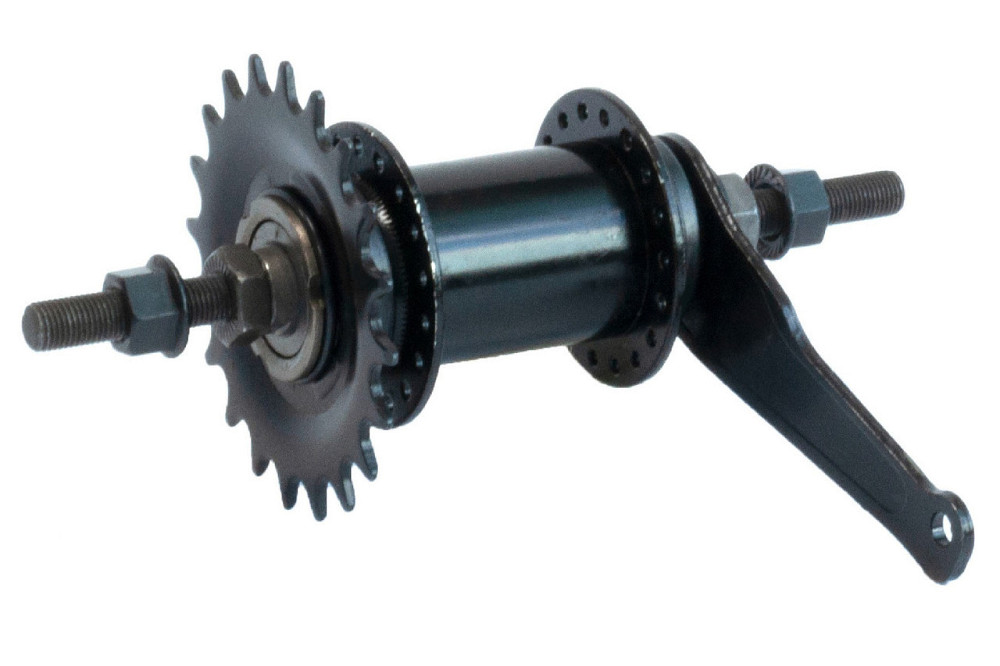 Втулка заднього колеса велосипеда (36 спиць, сталь, ножне гальмо, черв'ячна, + зірка) Чорна SF-CT01 Мукачево - фото 1