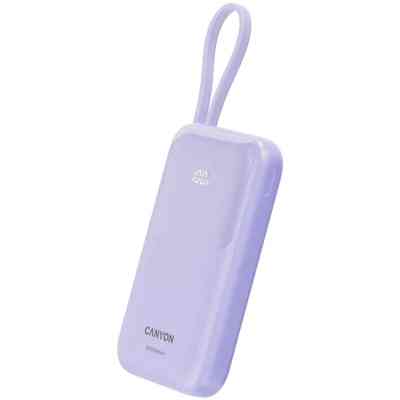 Батарея універсальна Canyon 10000mAh OnPower 101 PD/22.5W built-in cable Purple (CNS-CPB101PU) Вінниця