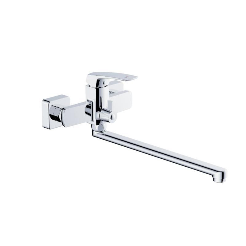 Змішувач для ванни Qtap Tern з довгим виливом та душовим гарнітуром QTTER260CRM47587 Chrome Київ - фото 3