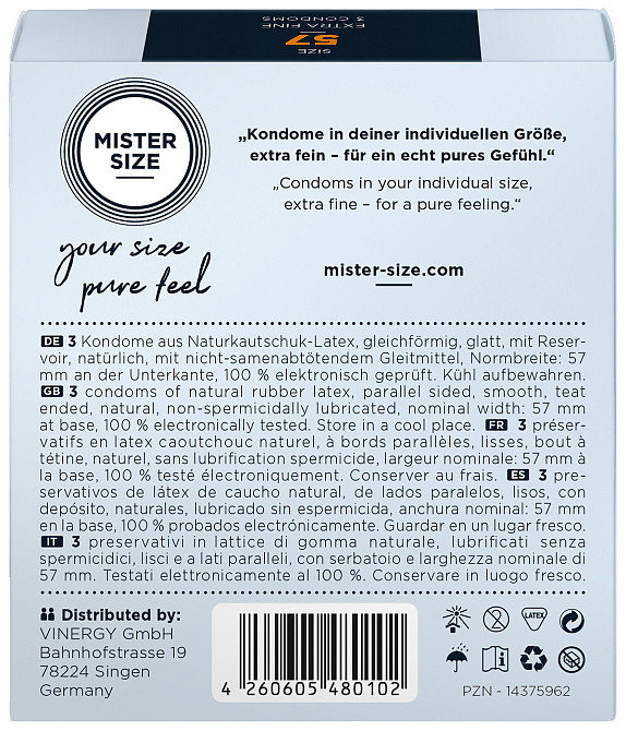 Презервативи Mister Size 57 mm (3 шт.) Sex Aura Київ - фото 2