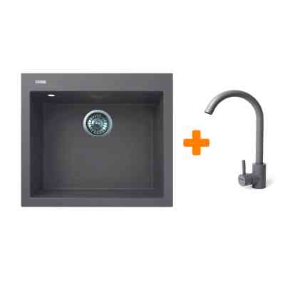 Мойка кухонная Adamant Univer сірий + змішувач (4824296912104) Вінниця