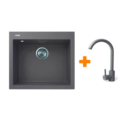 Мойка кухонная Adamant Univer сірий + змішувач (4824296912104) Вінниця - фото 1