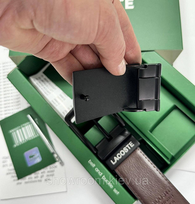 Мужской набор, ремень с двумя пряжками Lacoste (989-1) Киев - изображение 6