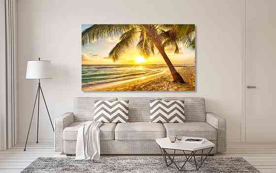 Картина холст у вітальню / спальню Захід сонця    MLP_81 ( 60х30см ) 90х180см Київ