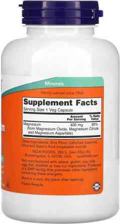 Магний NOW Magnesium 400mg - 180 vcaps Київ