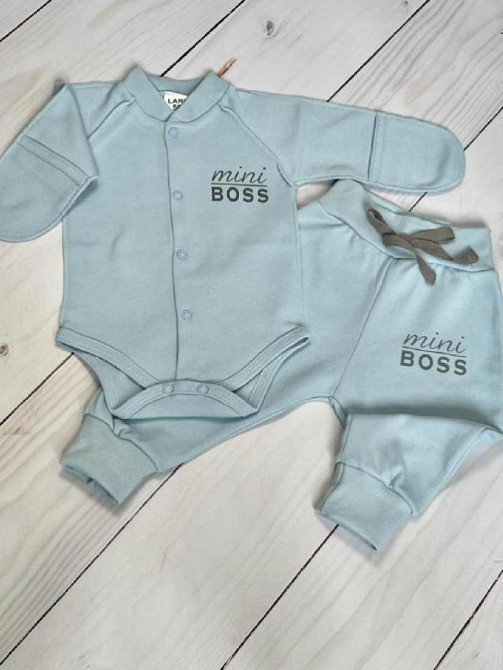 Комплект для малюків Mini Boss 2 предмета зріст 62 см (1 - 3 місяці) Lari блакитний Кривий Ріг - фото 1