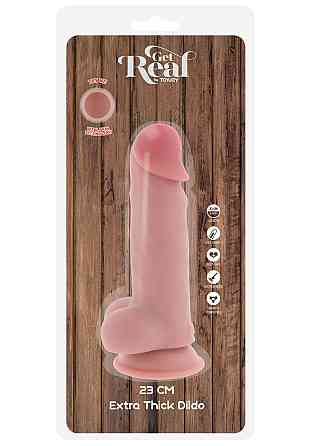 Фаллоимитатор с мошонкой Deluxe Dual Density Thick Dildo TPE 23 cm Sex Aura Киев