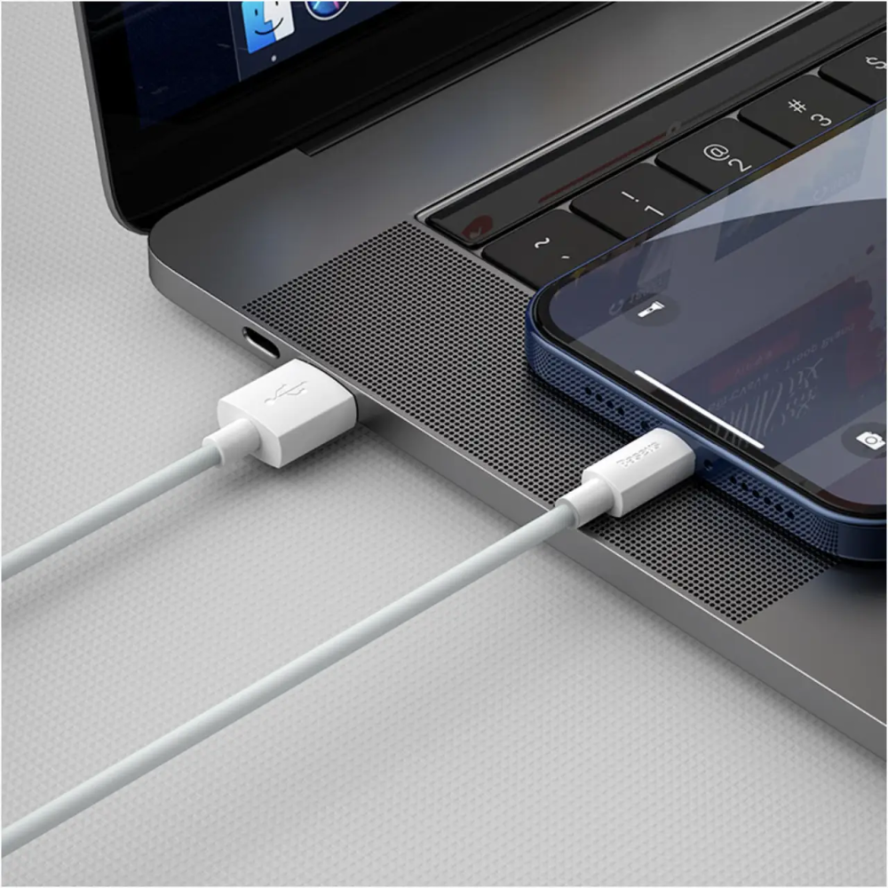Кабель Baseus Simple Wisdom Data Cable Kit USB to iP 2.4A (2PCS / Set）1.5m White Одеса - фото 4