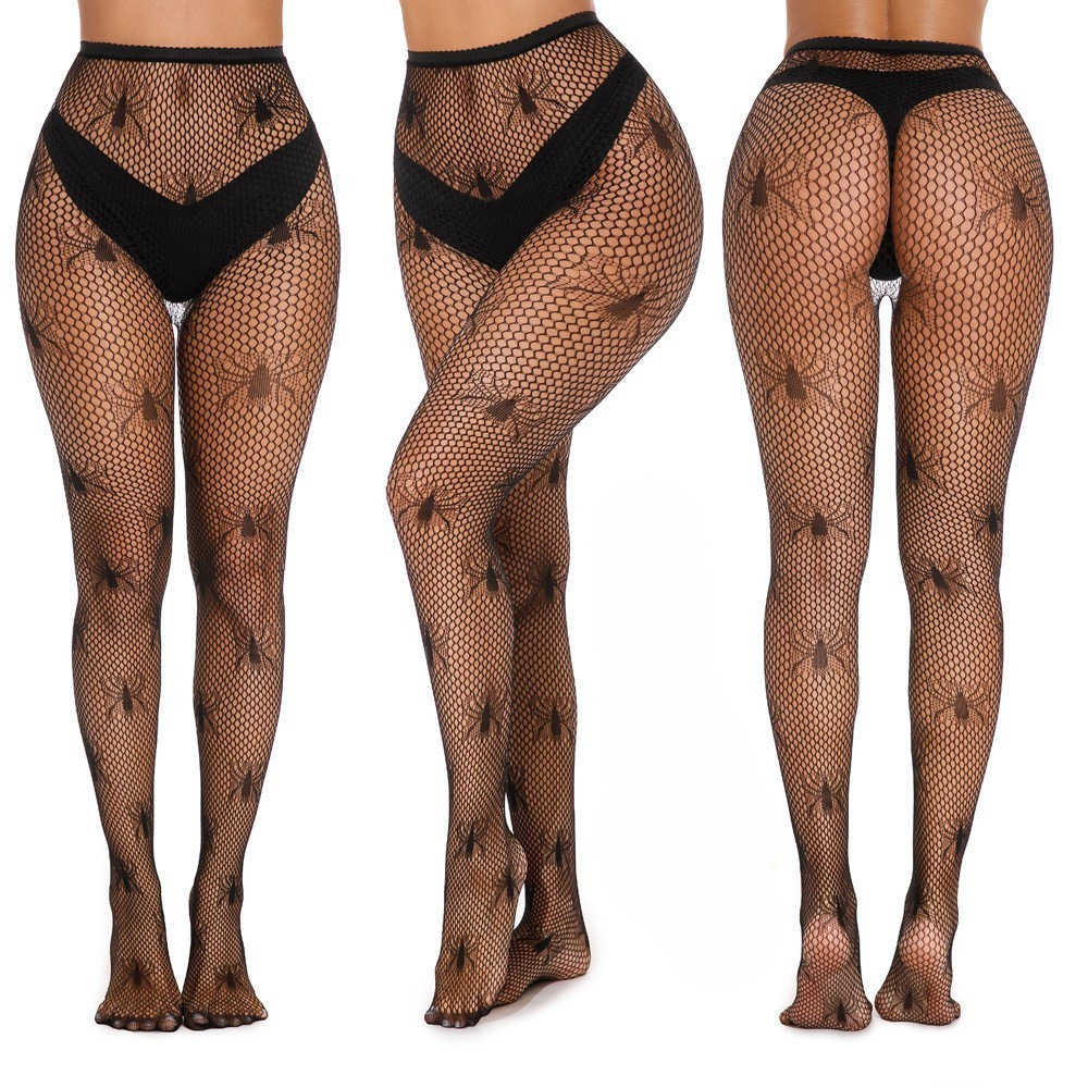 Колготки в сітку з павуками жіночі one size чорний Київ - фото 5