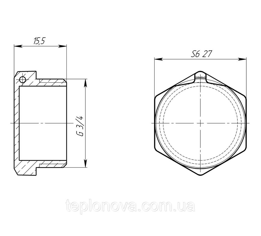 Заглушка 3/4″Н латунная под пломбу LC402P OPTIMUM Черновцы - изображение 3