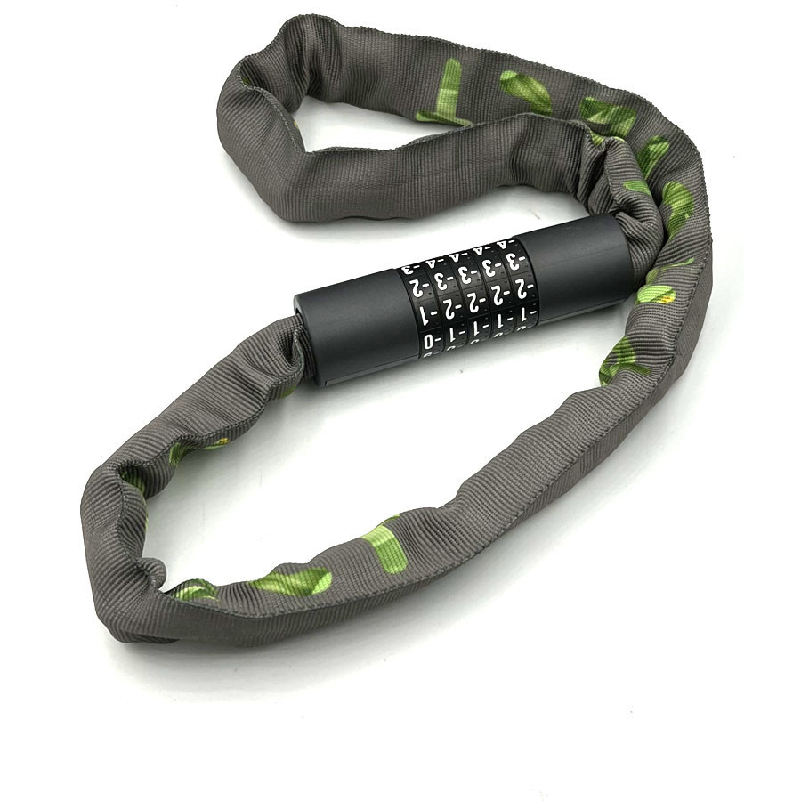 Замок-ланцюг кодовий 6x1000 мм чорно-зелений Feel Fit Бровари - фото 3