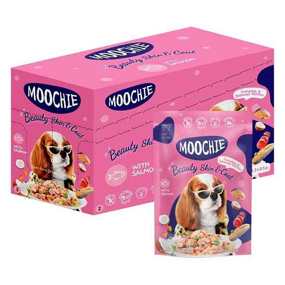Корм влажний Moochie Superfood Beauty Skin and Coat д/собак з лососем 85г Київ