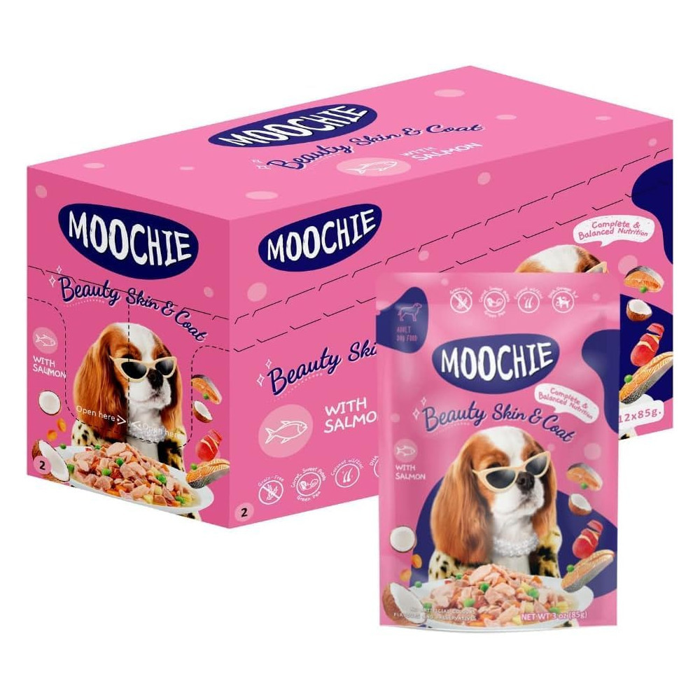 Корм влажний Moochie Superfood Beauty Skin and Coat д/собак з лососем 85г Київ - фото 2