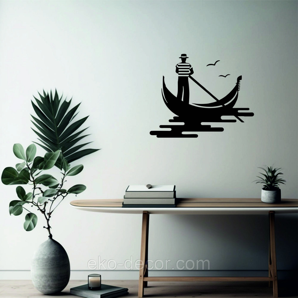 Декоративное настенное Панно «Венецианский гондольер» Декор на стену 90*72 см, Черный Киев - изображение 10