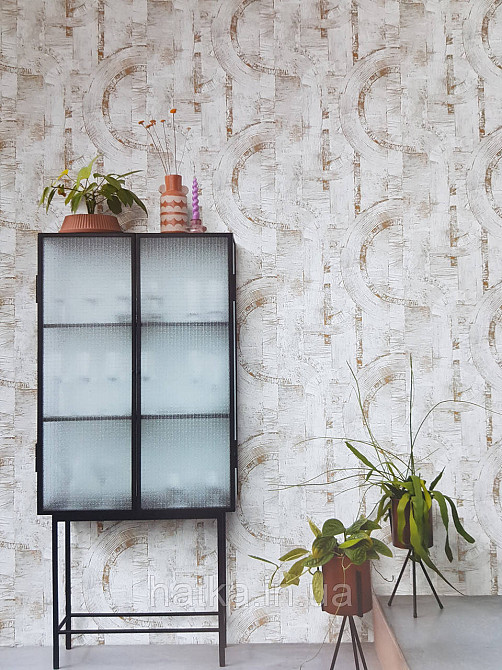 Шпалери метрові вінілові на флізелін Rasch Composition лофт геометрія абстракція напівкола мазки білі сірі Київ - фото 1