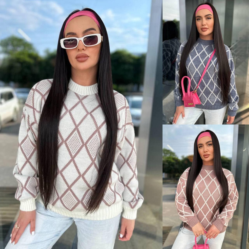 Женский модный вязаный свитер с орнаментом. 42-56р Киев - изображение 2