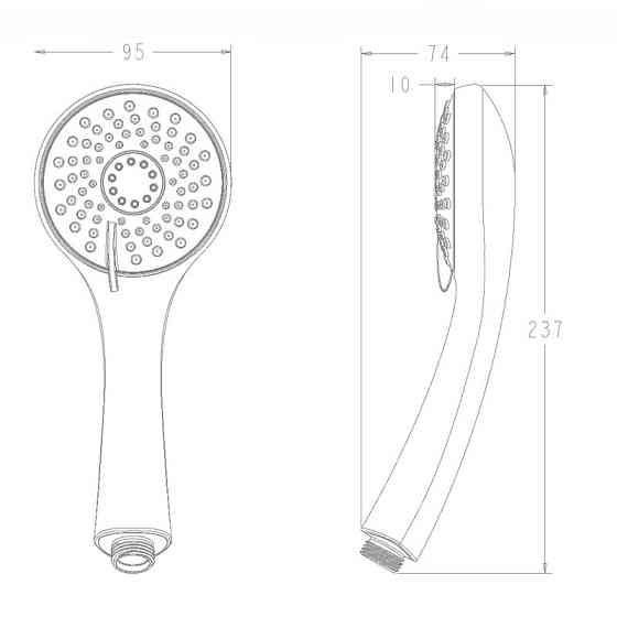 Лійка для душу Koer KP-0405-01 3 функції (Колір хром) (KR5409) Київ