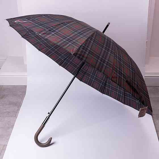 Класична парасолька-тростина напівавтомат з поліестеру 16 спиць діаметр 117 см Сірий HP-23-4G Коломыя