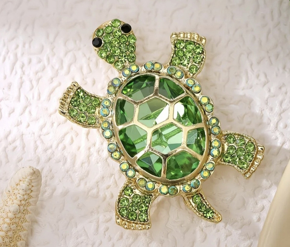 Брошка "Черепашка" Зелений (0225) Сміла - фото 1