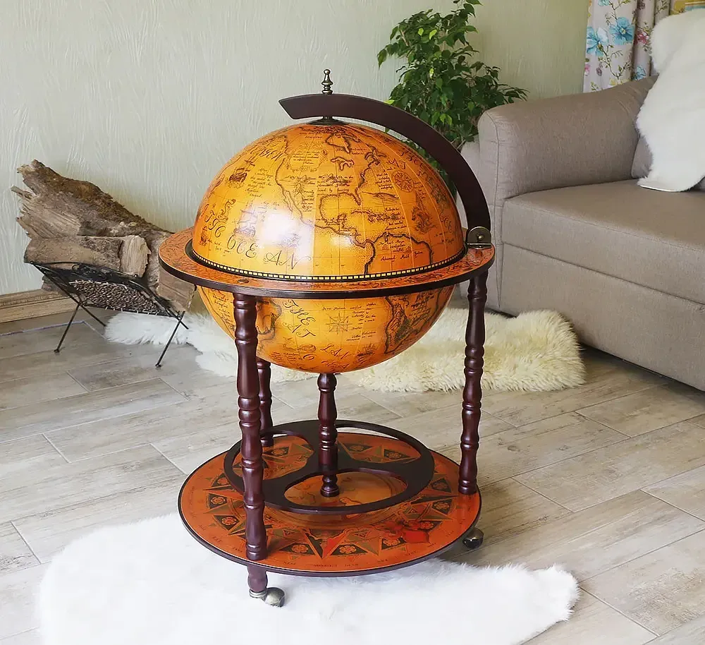 Глобус напольный бар с картой миграции людей коричневый сфера 42 см Гранд Презент mastersem Киев - изображение 4