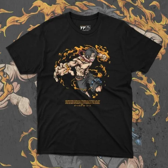 Футболка чоловіча з  принтом Ван Пис Portgas D Ace 3 Розмір 48 Anime0224 Дніпро