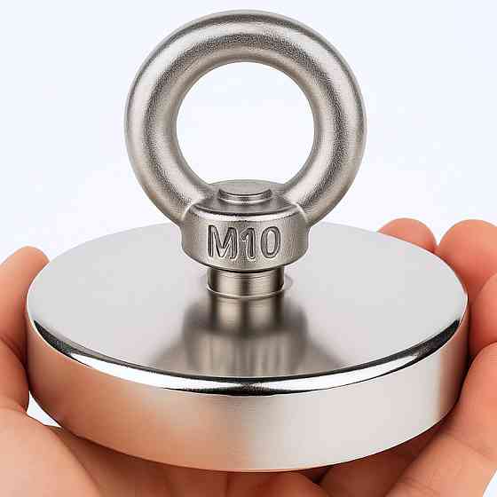 Неодимовий магніт 120мм - 450кг у корпусі із зовнішнім кільцем / Пошуковий магніт / Магніт для пошуку металу SBR Київ