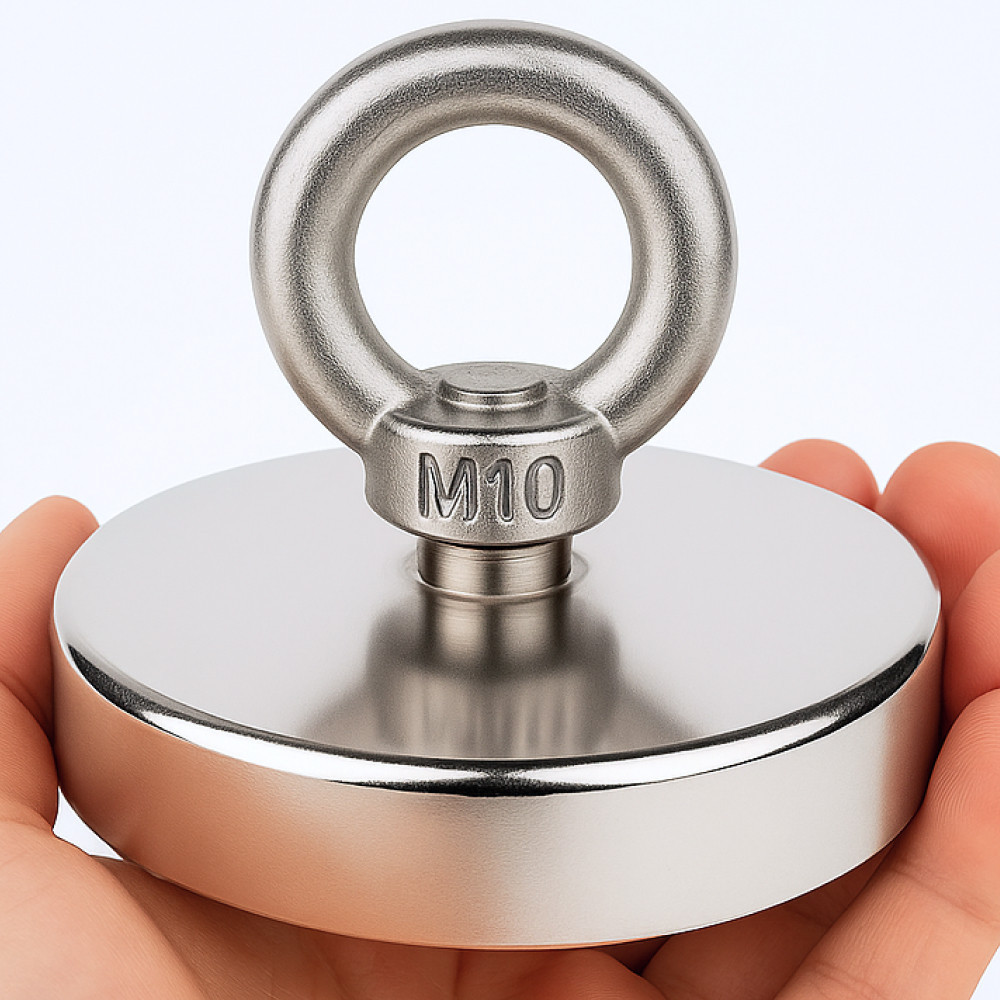 Неодимовий магніт 120мм - 450кг у корпусі із зовнішнім кільцем / Пошуковий магніт / Магніт для пошуку металу SBR Київ - фото 1