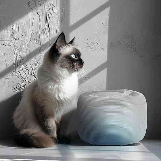 Фонтан-поїлка для собак і котів автоматичний WAUDOG з підсвіткою, 2,5 л, білий Київ