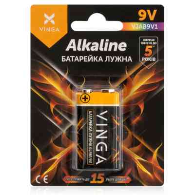 Батарейка 9V 6LR61 Alkaline Vinga (VJAB9V1) Винница
