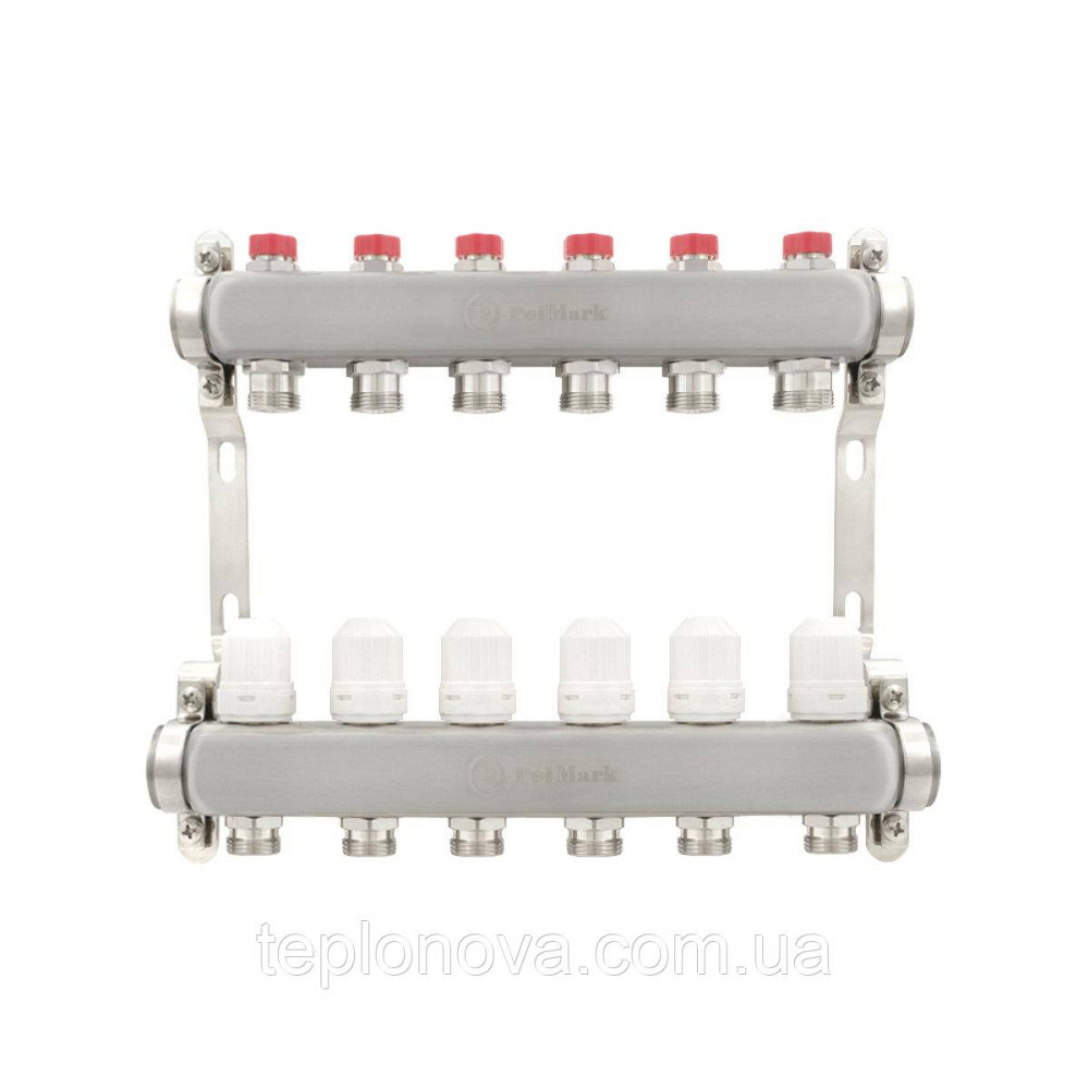 Коллектор нержавейка на 6 пар выходов  