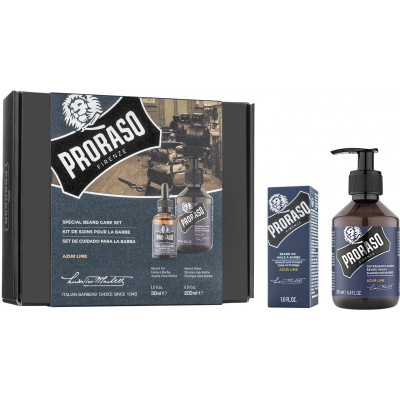 Набор косметики Proraso Azur Lime для бороды Шампунь 200 мл + Масло 30 мл (8004395007462) Винница - изображение 1